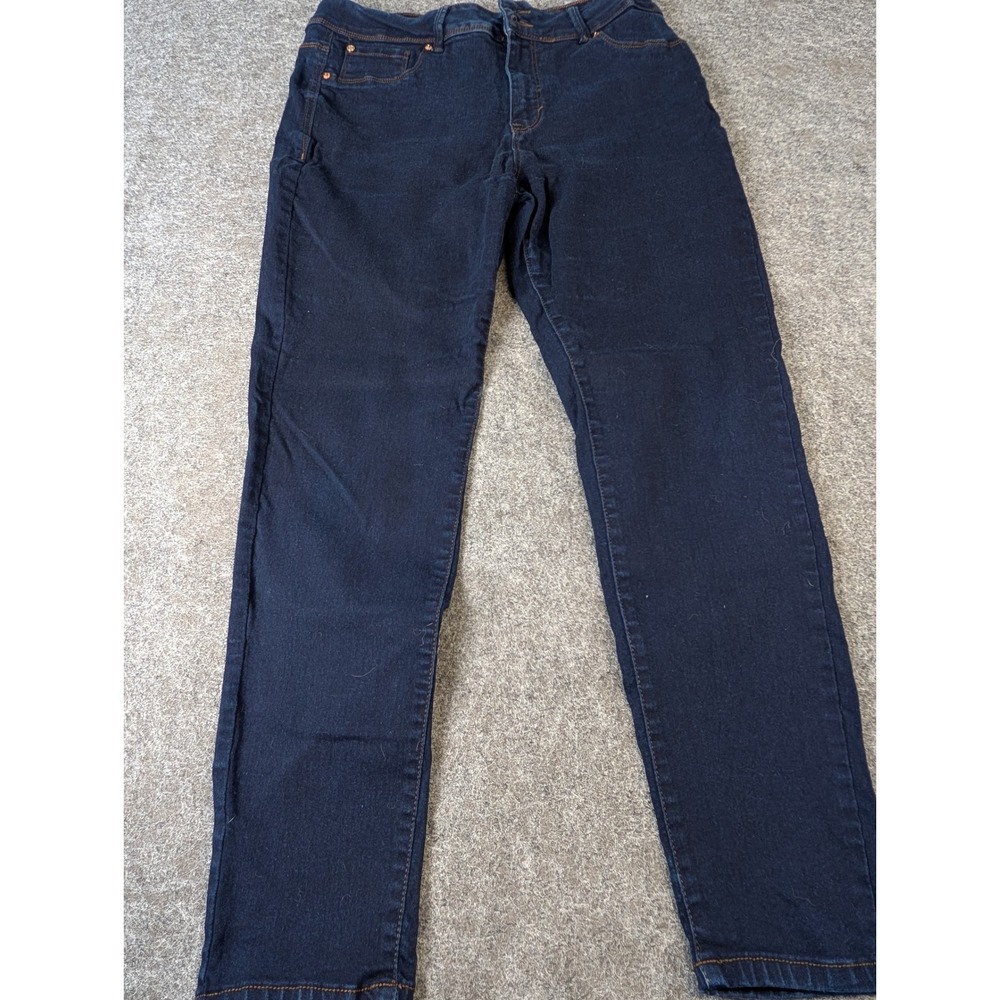 Curve Appeal Curve Creator High Rise Skinny Jeans Dark Wash Blue Size 14/32 EUC